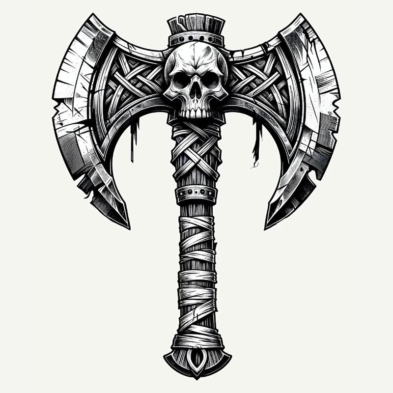 Axe throwing axe skull design