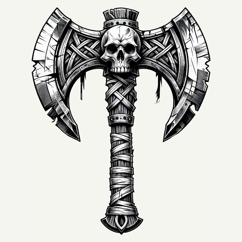 Axe throwing axe skull design