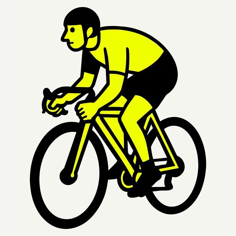 Neon Wheel Silhouette Cyclist