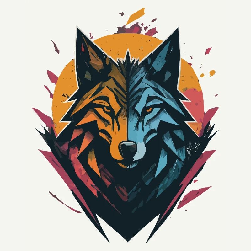 Wolf Double Sided Sun Moon