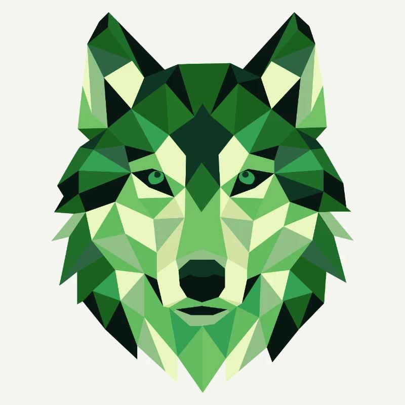 Wolf Head Polygon Geometry Portrait