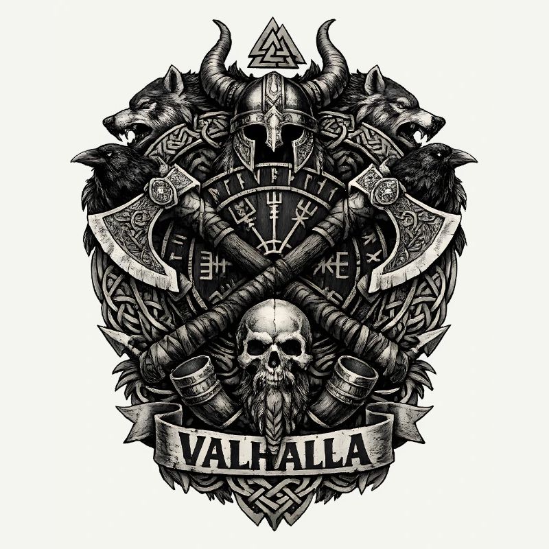 Valhalla-Schädel-Wikingerwappen