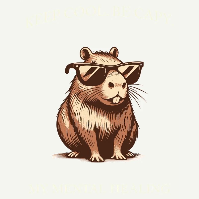 Capybara Keep Cool Be Capy – Minimalist Art