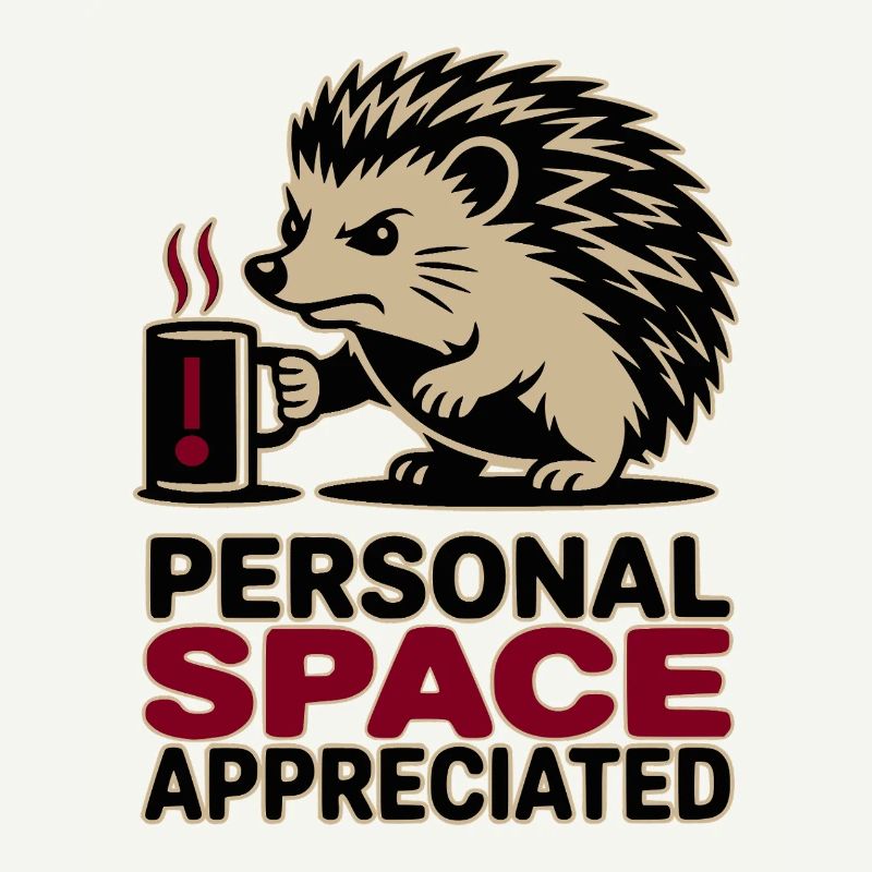 Grumpy Hedgehog Persönlicher Raum Introvertierter Kaffee