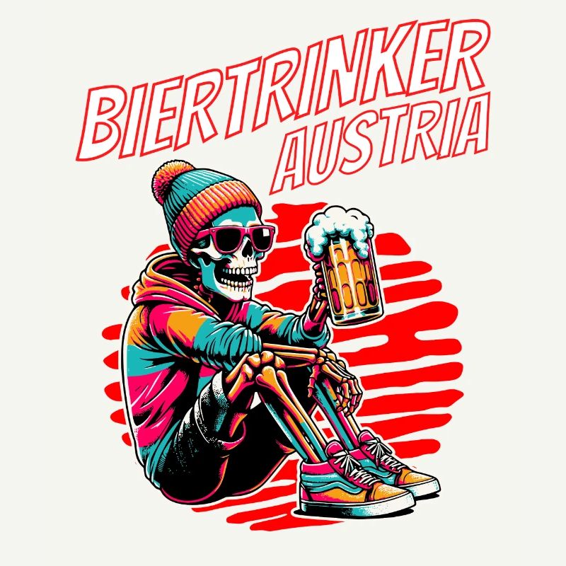 Beer Drinker Austria - Skeleton with Beer Austria