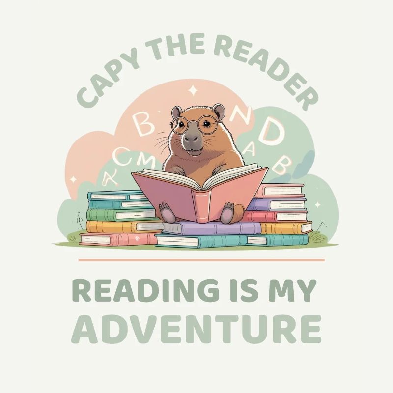 Capybara while reading - Reading adventure