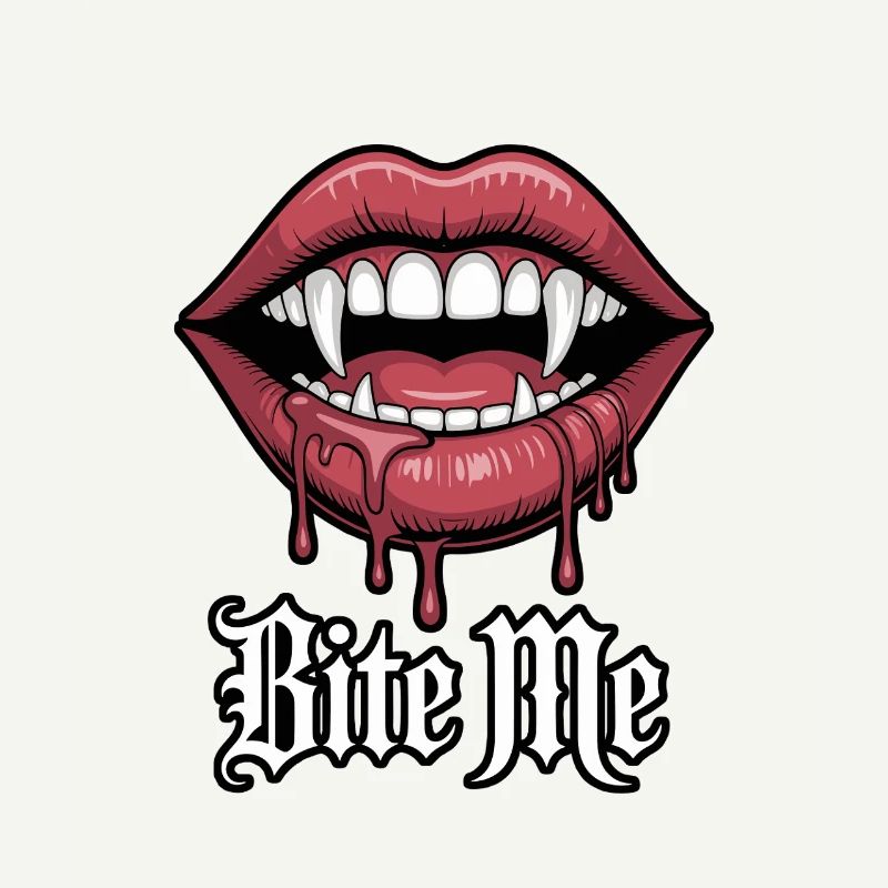 Vampiric lips with greed and bite