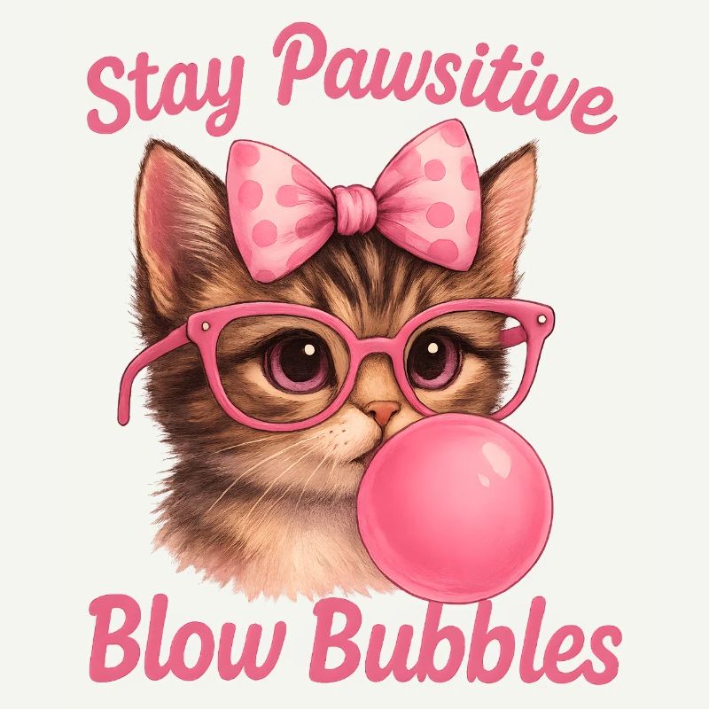 Chat mignon - Stay Pawsitive Blow Bubbles