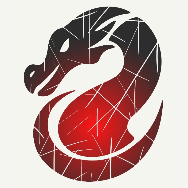 Red Dragon with Split Texture