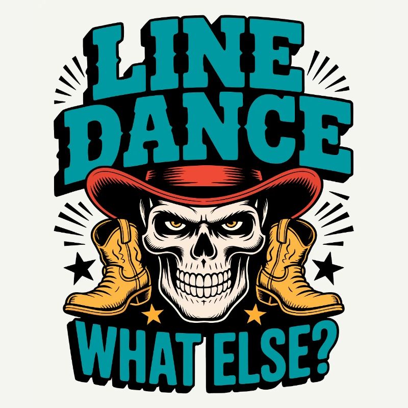 Line Dance Skull with Boots