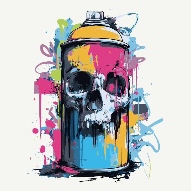 Spray à graffitis de crâne