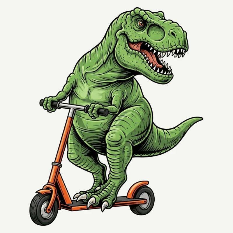 Dinosaurier-Roller T-Rex auf Scooter-Geschenken