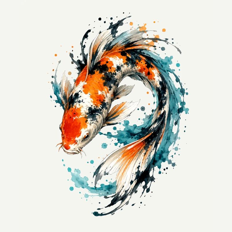 Aquarell Koi Splash