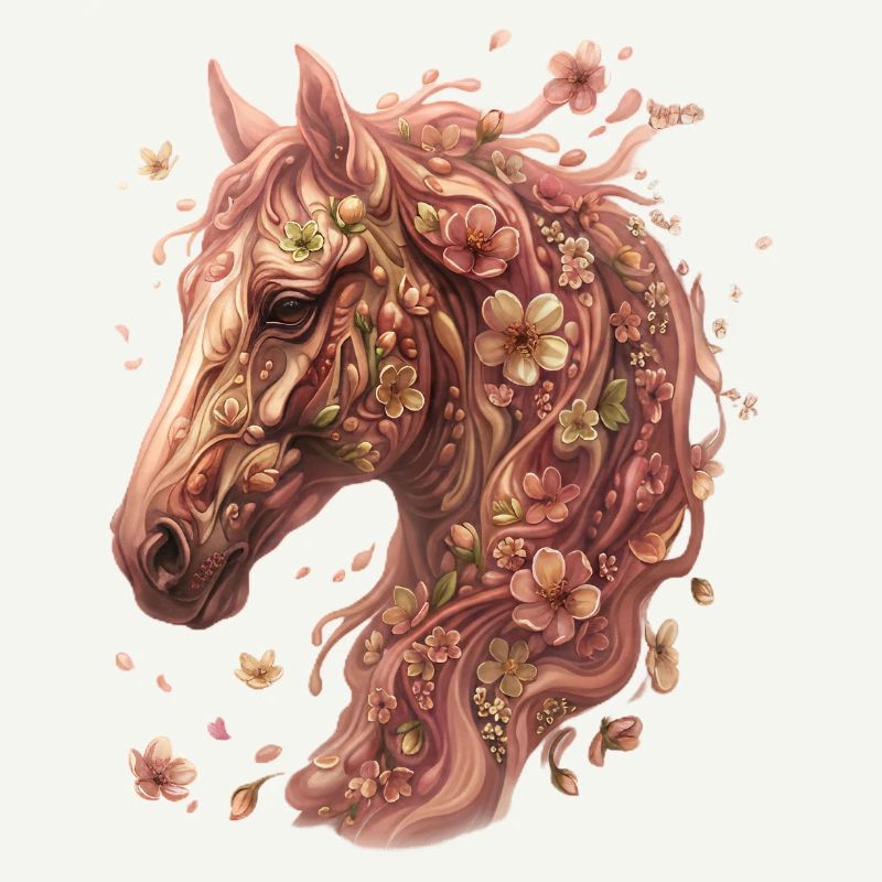 Tête de cheval flore avec des fleurs