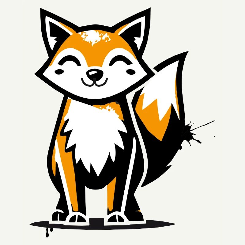 Modern fox in stencil graffiti design