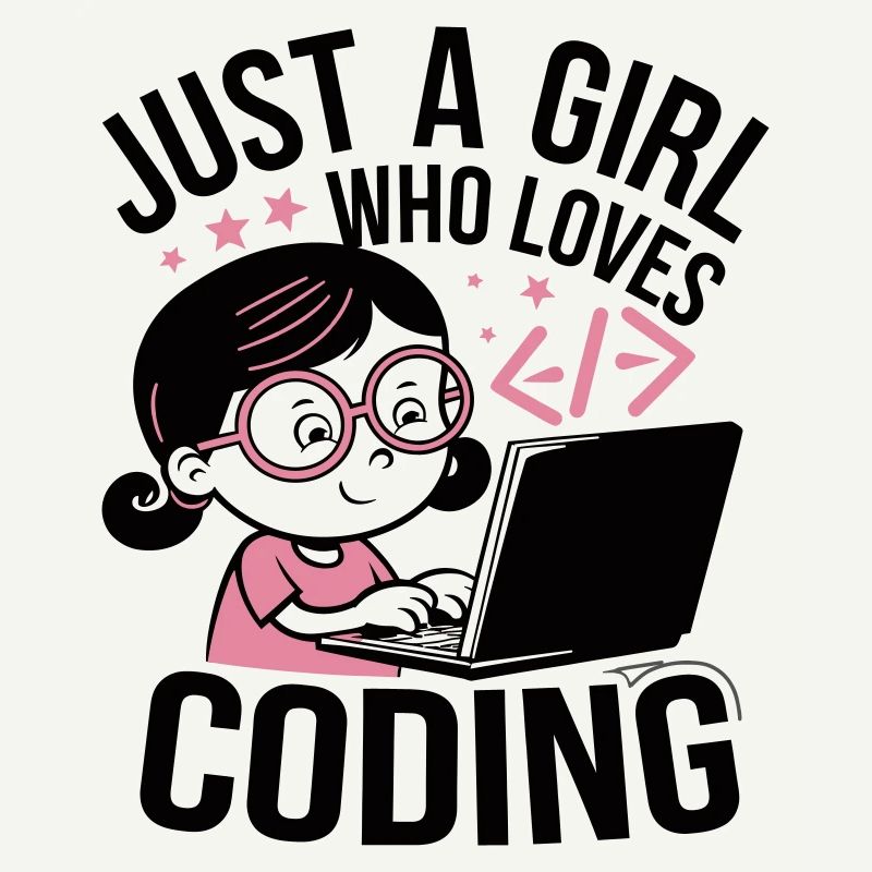 Nur ein Mädchen, das das Programmieren liebt