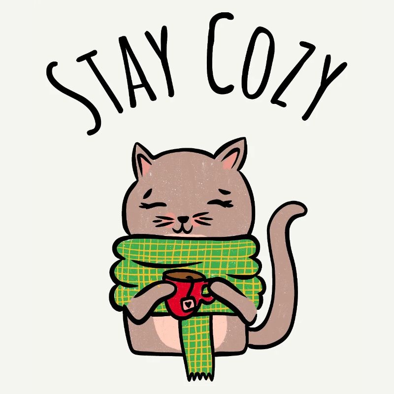 Chaton câlin avec écharpe verte Pull de Noël