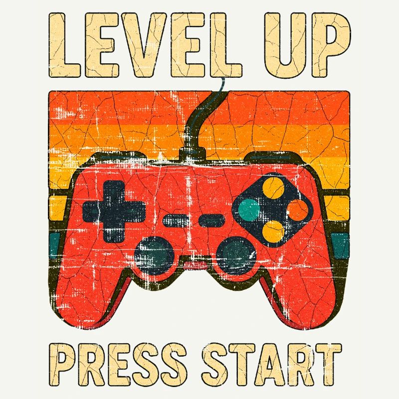 Level Up Retro-Controller-Kunst