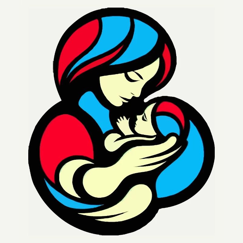 Style de blocs de couleur mère et enfant