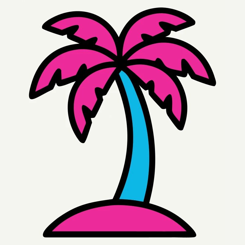Neon Palm Tree 90s Vaporwave