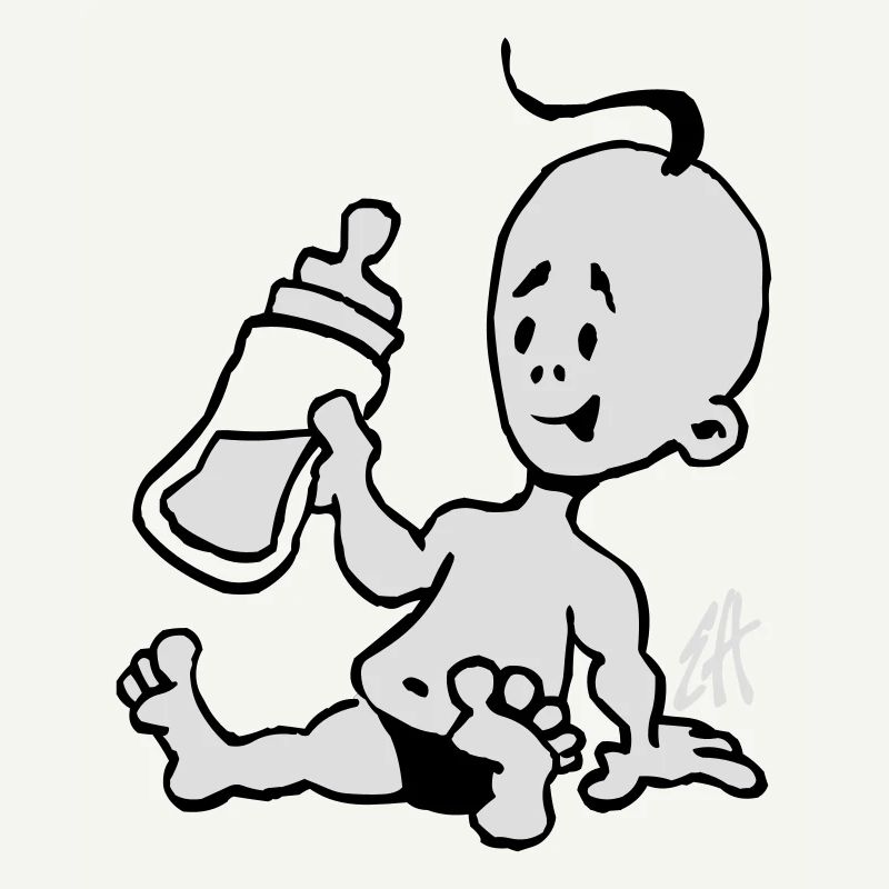 Bébé avec une bouteille de lait