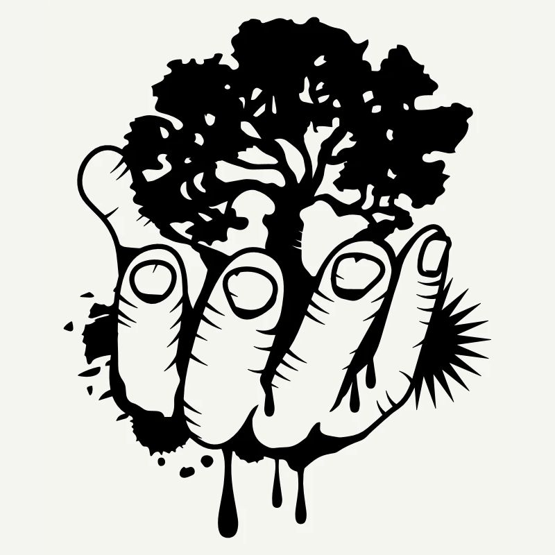 A tree held by a hand