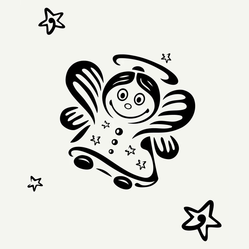 Joyeux Noël, les anges avec des étoiles, mignons.
