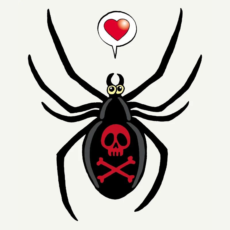 Verliebte schwarze Witwe Spinne