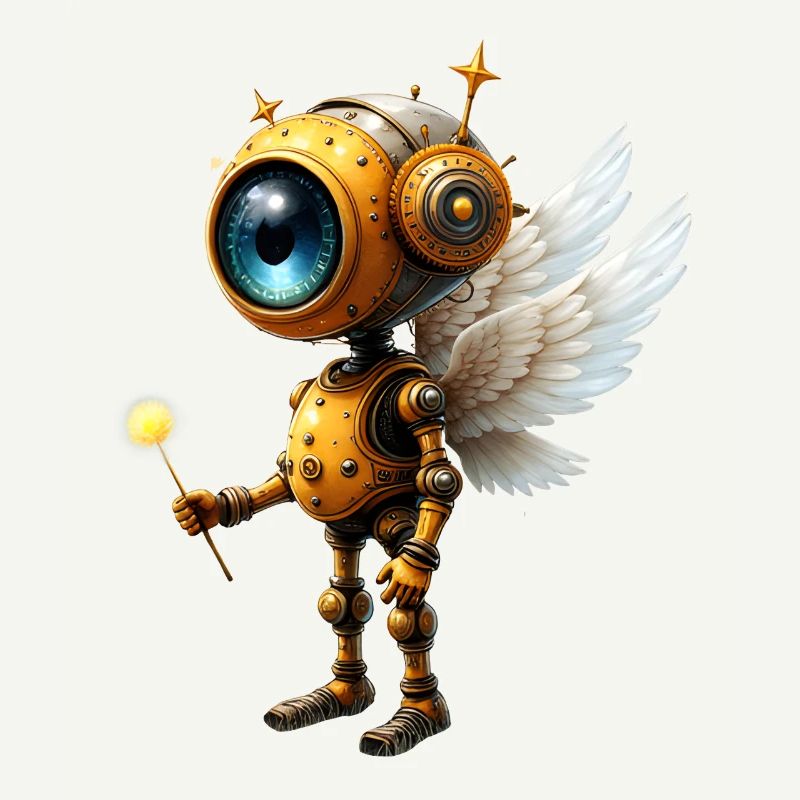 Steampunk Winged Robot