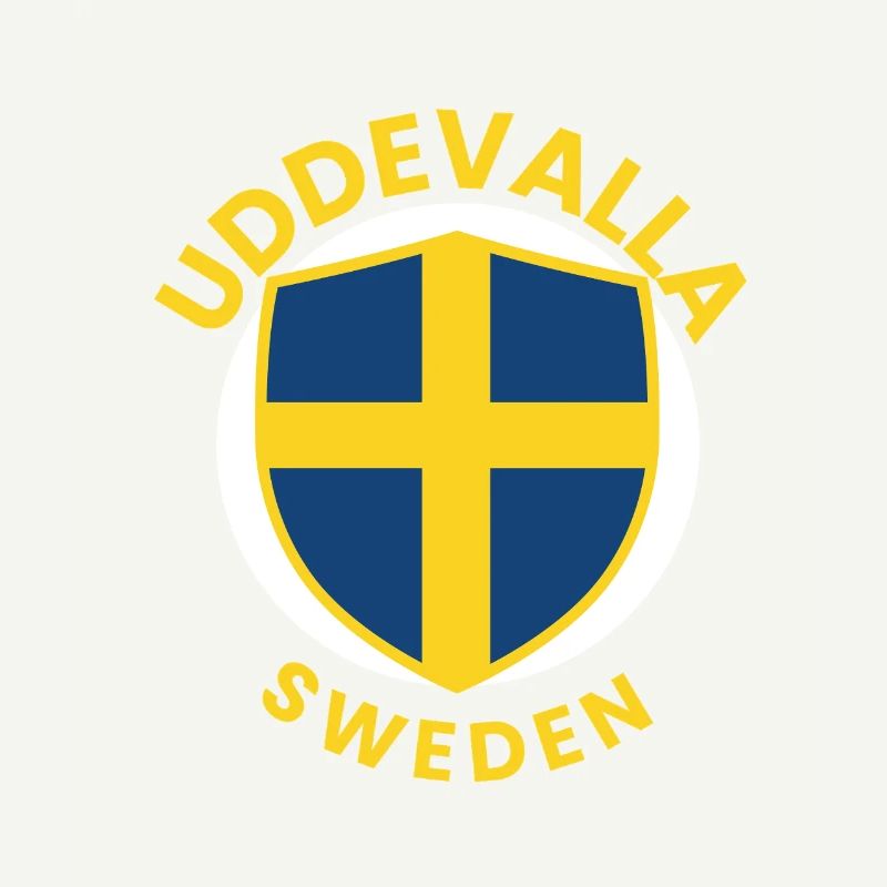 Swedish Shield Emblem with Flag