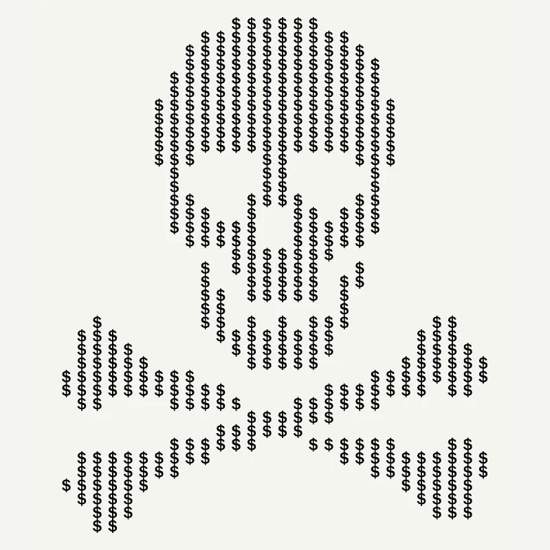 Skull Dollar Dots Crossbones 