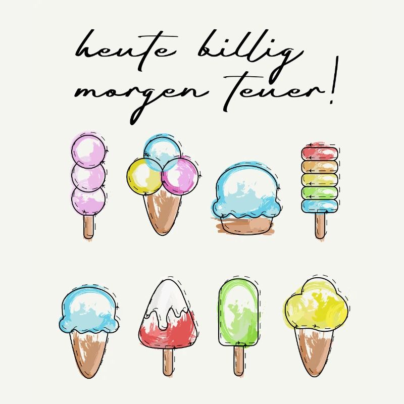 Farbige Eiskunst Eiscreme Motive