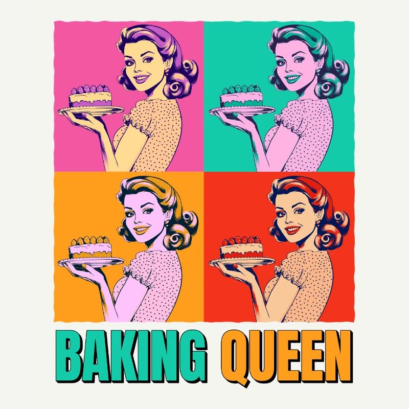 Cuisson Gâteau Cuisson Reine Cuisson Fée Boulanger Pop Art