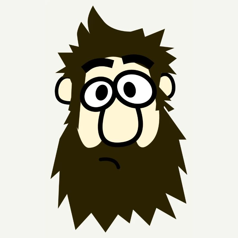 Spectacled beard comic hero