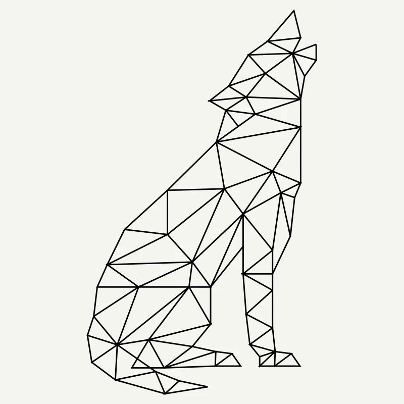 Wolfsruf Wolf Kontur Silhouette