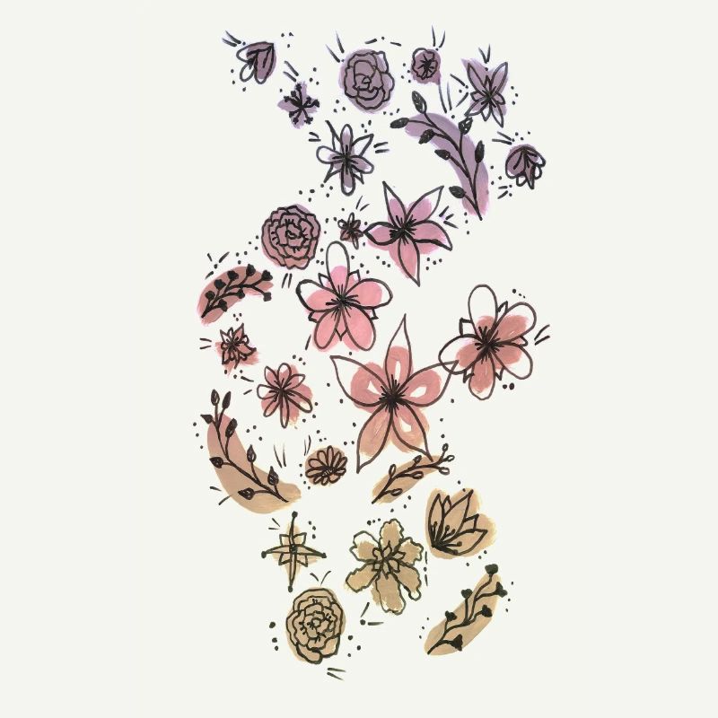 Prairie de fleurs colorée