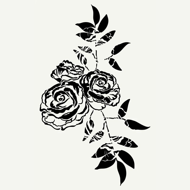 Fleurs de rose Feuilles