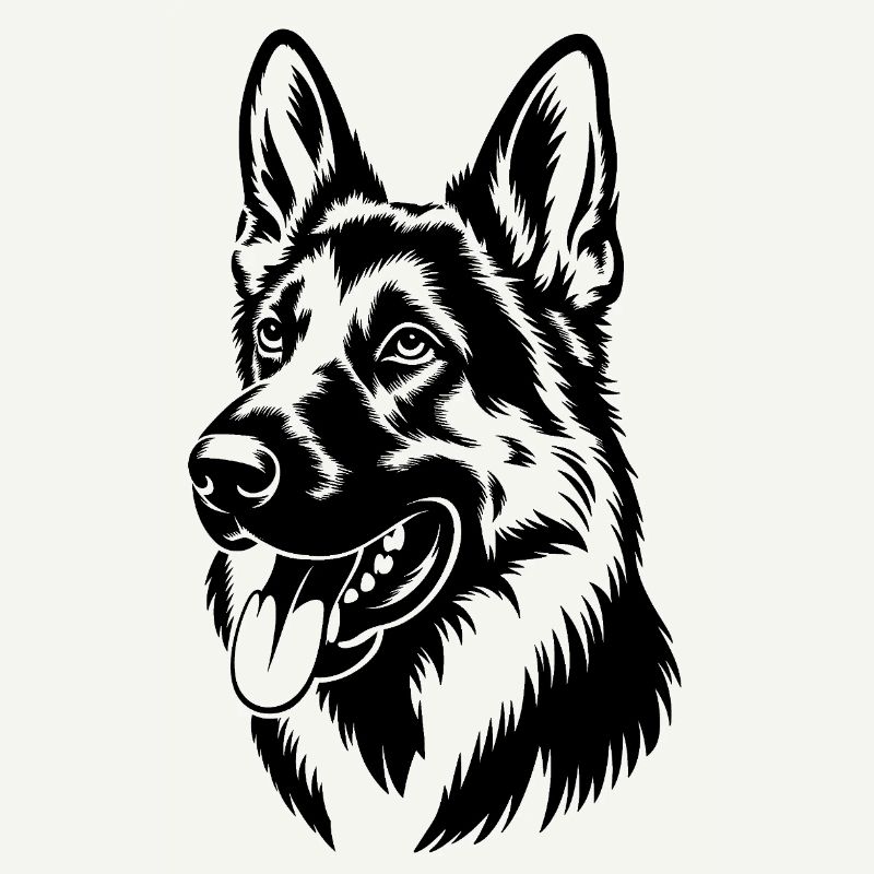 German Shepherd Head Illustration