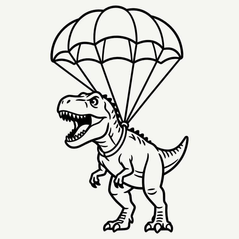 T Rex mit Fallschirm