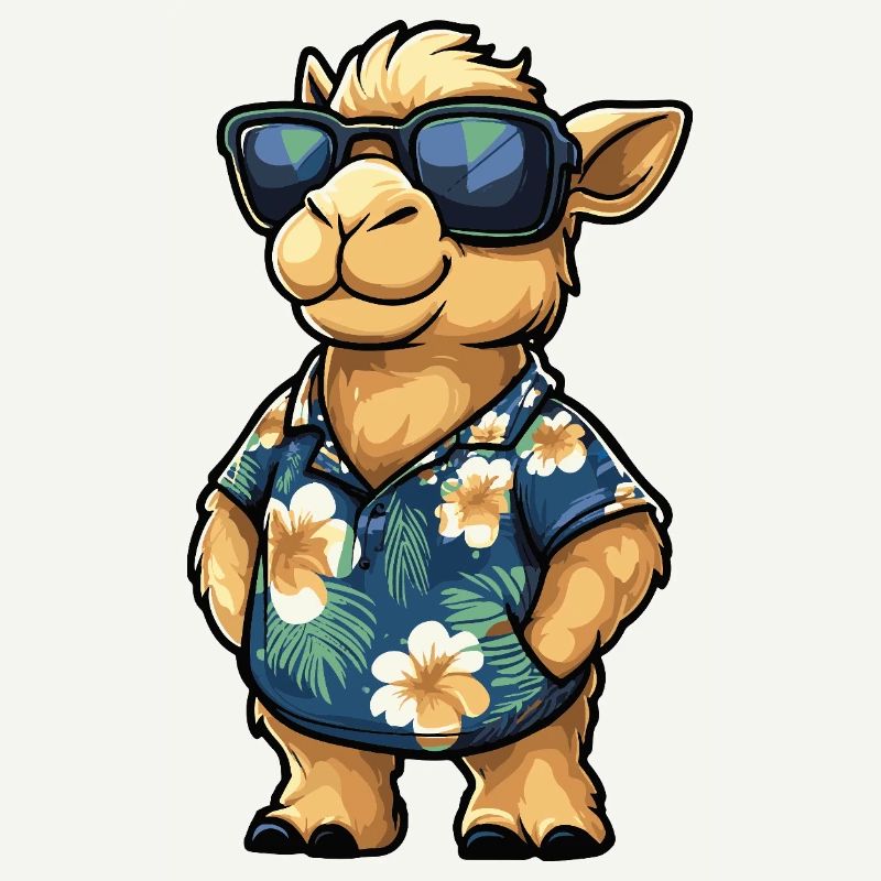 Kamel Comic Urlaub