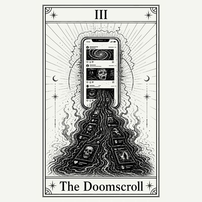 Endless Scrolling | Tarot Card | Doomscrolling