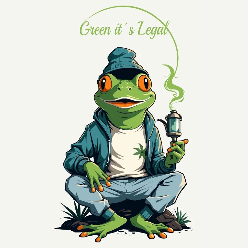 Frosch mit Pfeife