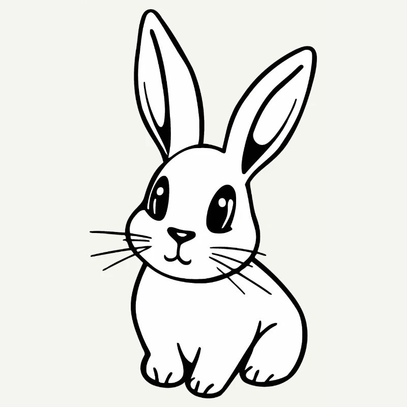 Cute White Easter Bunny