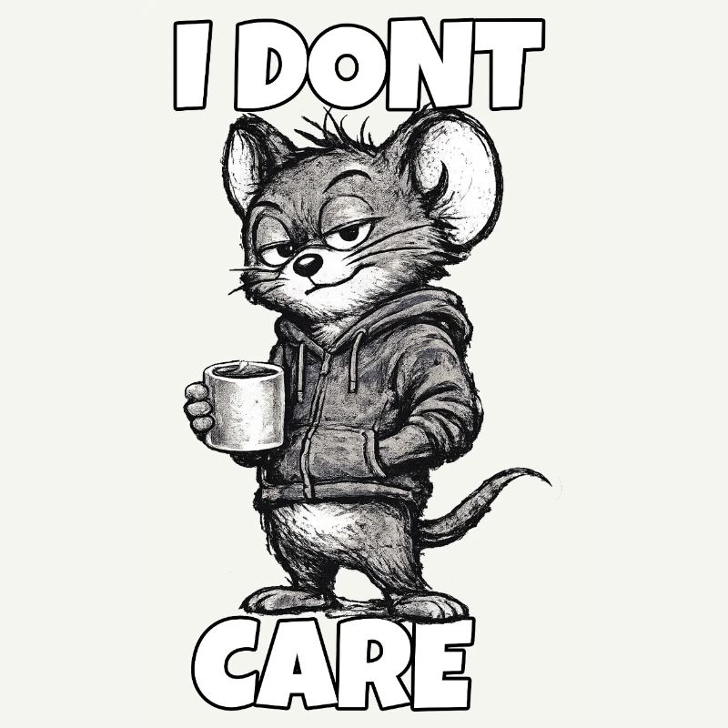I Don't Care – Mouse with Coffee (Sarcasm)