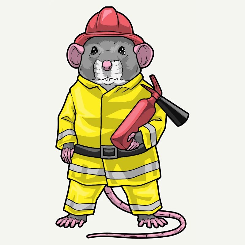 Rat Pompier Extincteur Pompier Pompier