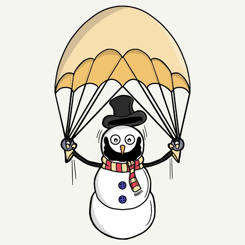 Parachuting Snowman