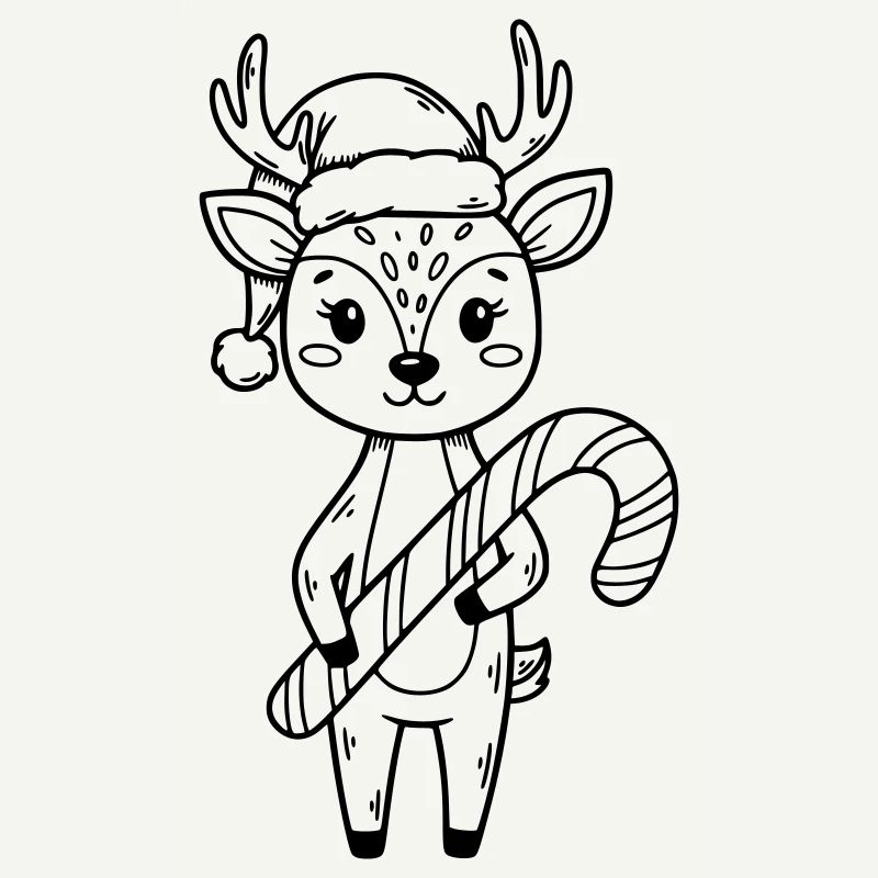 Mignonne dessin animé de Faon de Noël