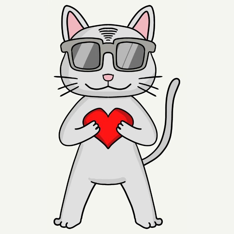 Devon Rex with sunglasses and heart