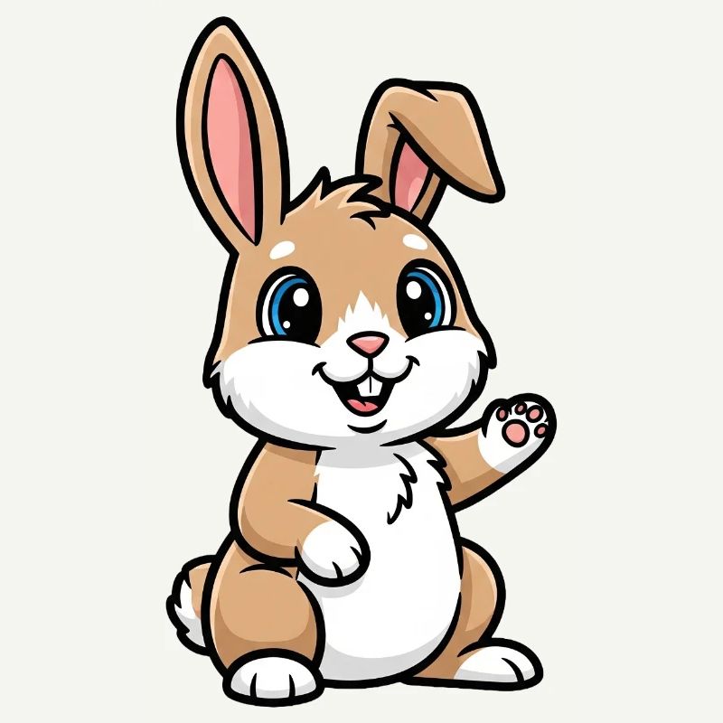 Cute Easter bunny with big eyes