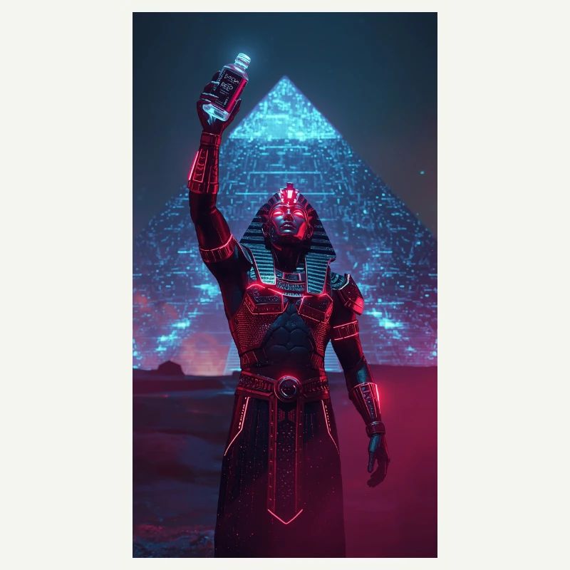 Pharaoh in neon light